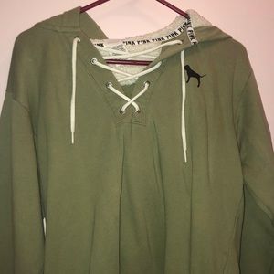 PINK green hoodie